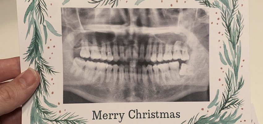 Kartka świąteczna z… RTG stomatologicznym sąsiada