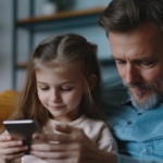mezczyzna i dziewczyna patrza na telefon komorkowy